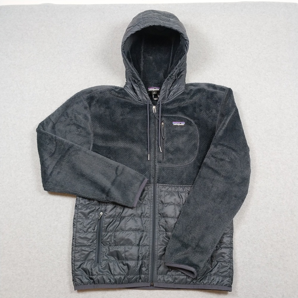 Patagonia Jacket Mens Medium Smolder Blue Re Tool Hybrid Fleece Nano Puff Hoody
